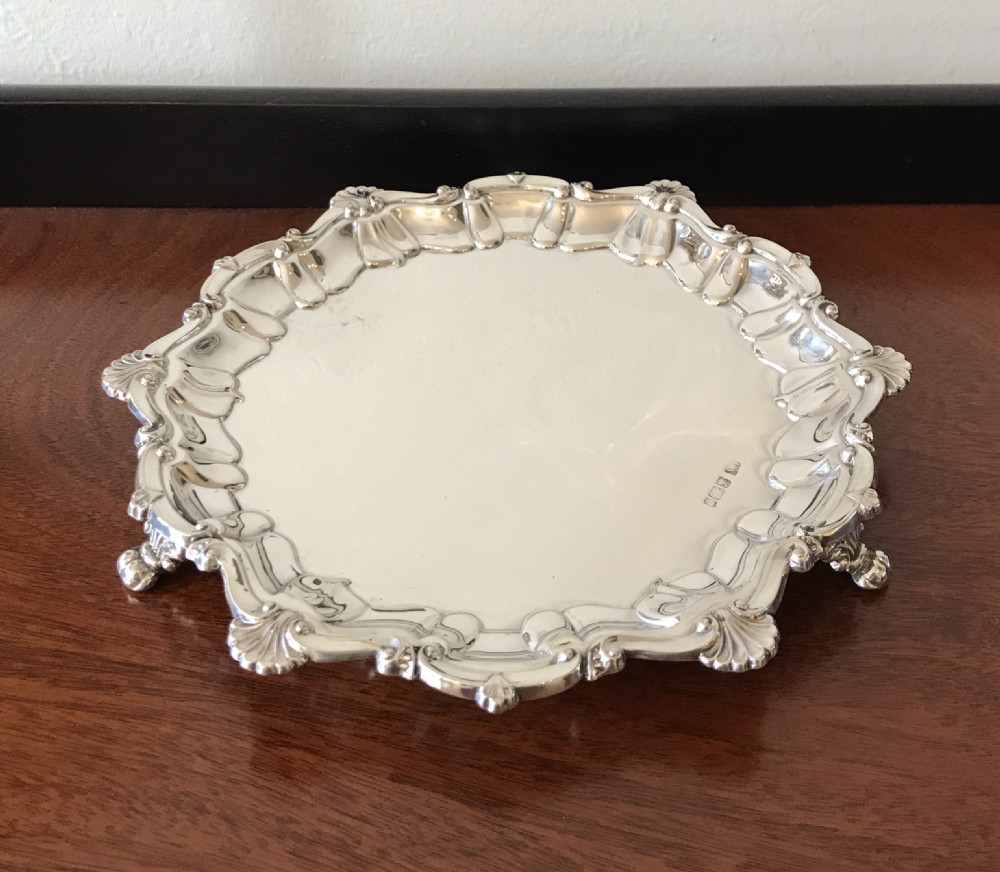Edwardian Solid Silver Card Tray, 1903 View VI