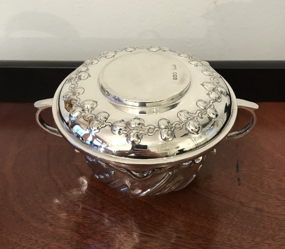 Fabulous Victorian Silver Porringer, 1898 View II
