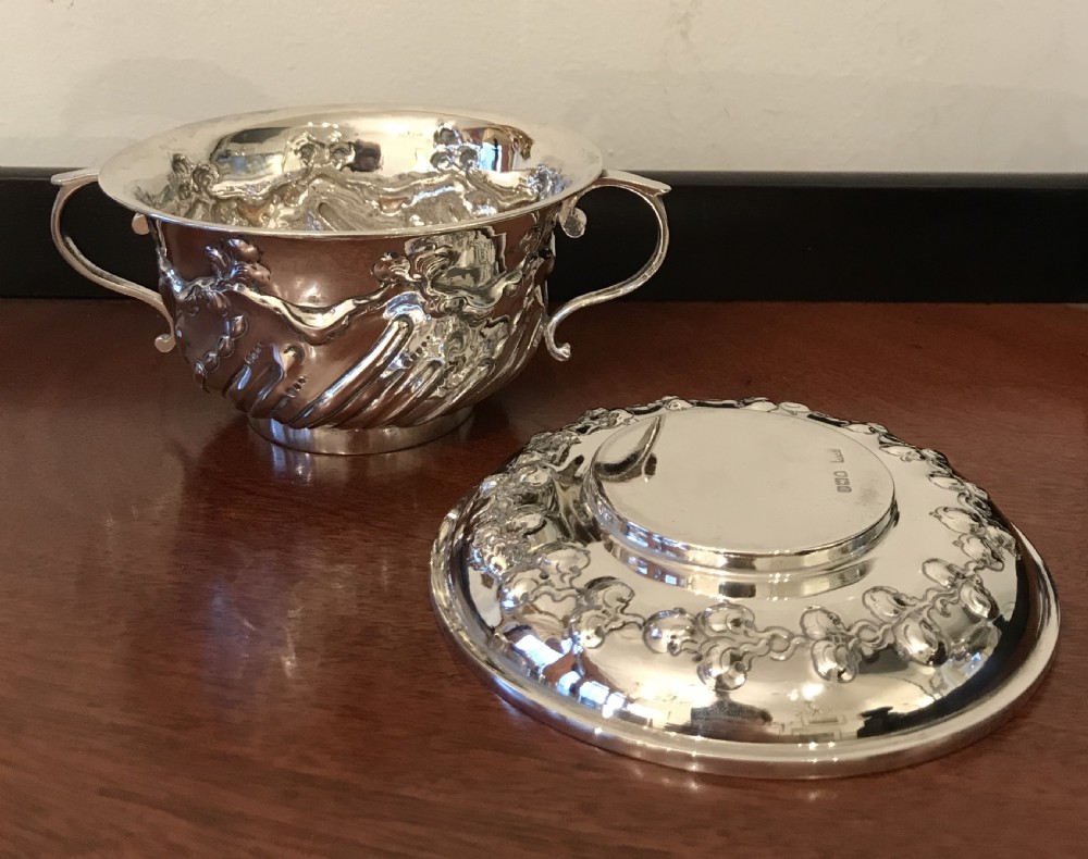 Fabulous Victorian Silver Porringer, 1898 View IV