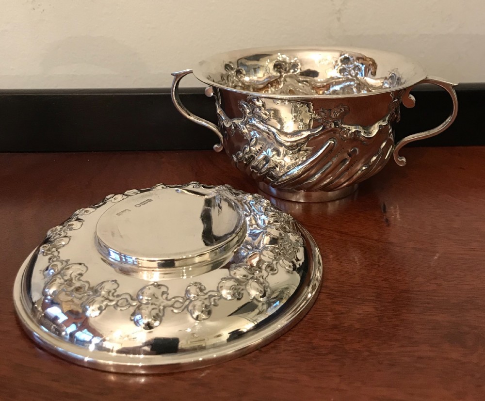 Fabulous Victorian Silver Porringer, 1898 View VII