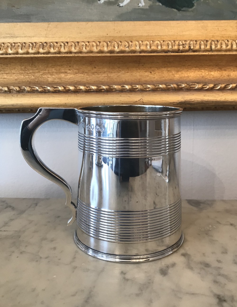 George III Silver Glass Bottom Tankard By Rebecca Emes & Edward Barnard I, 1820