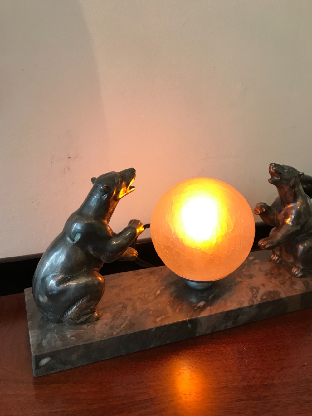 Wonderful Art Deco Polar Bear Lamp View V