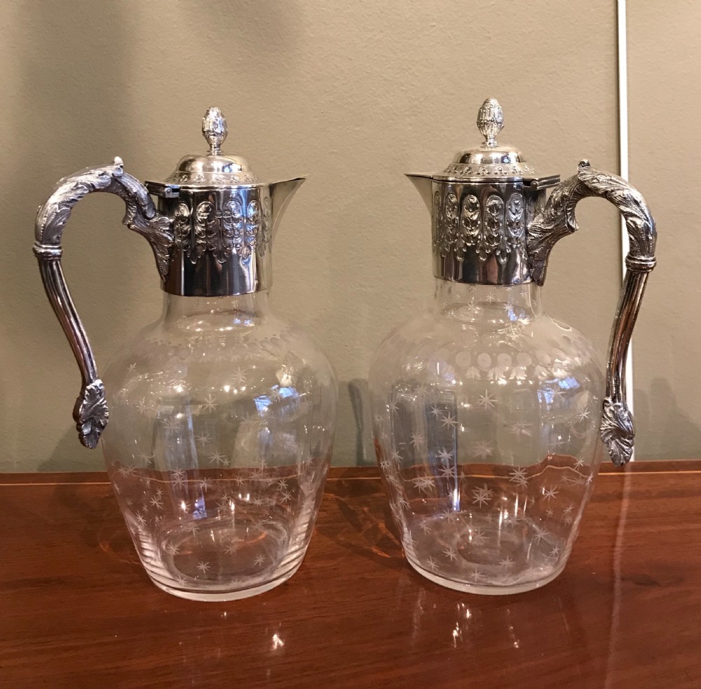 A Superb Pair of Victorian Silver Claret Jugs by Mappin & Webb  View IV
