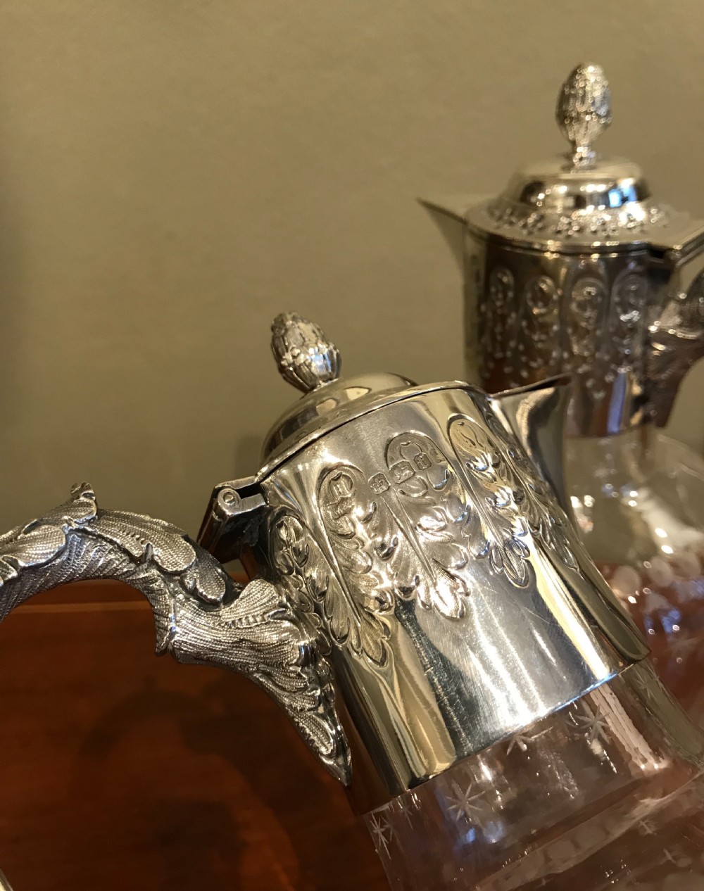 A Superb Pair of Victorian Silver Claret Jugs by Mappin & Webb  View V
