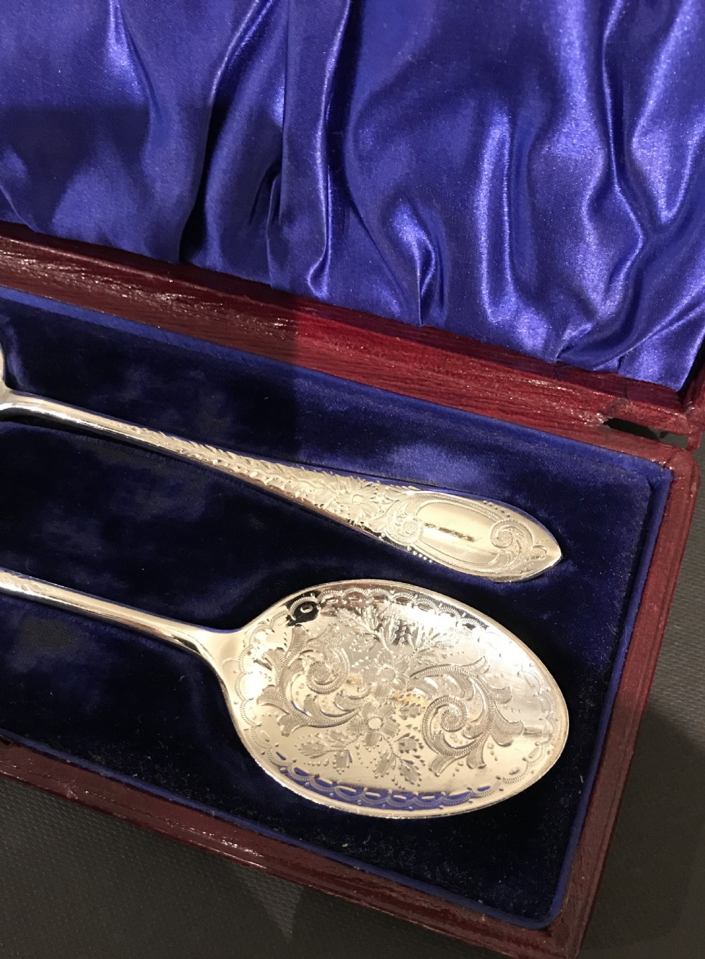 Super Pair of Edwardian Silver Spoons, 1908 View III