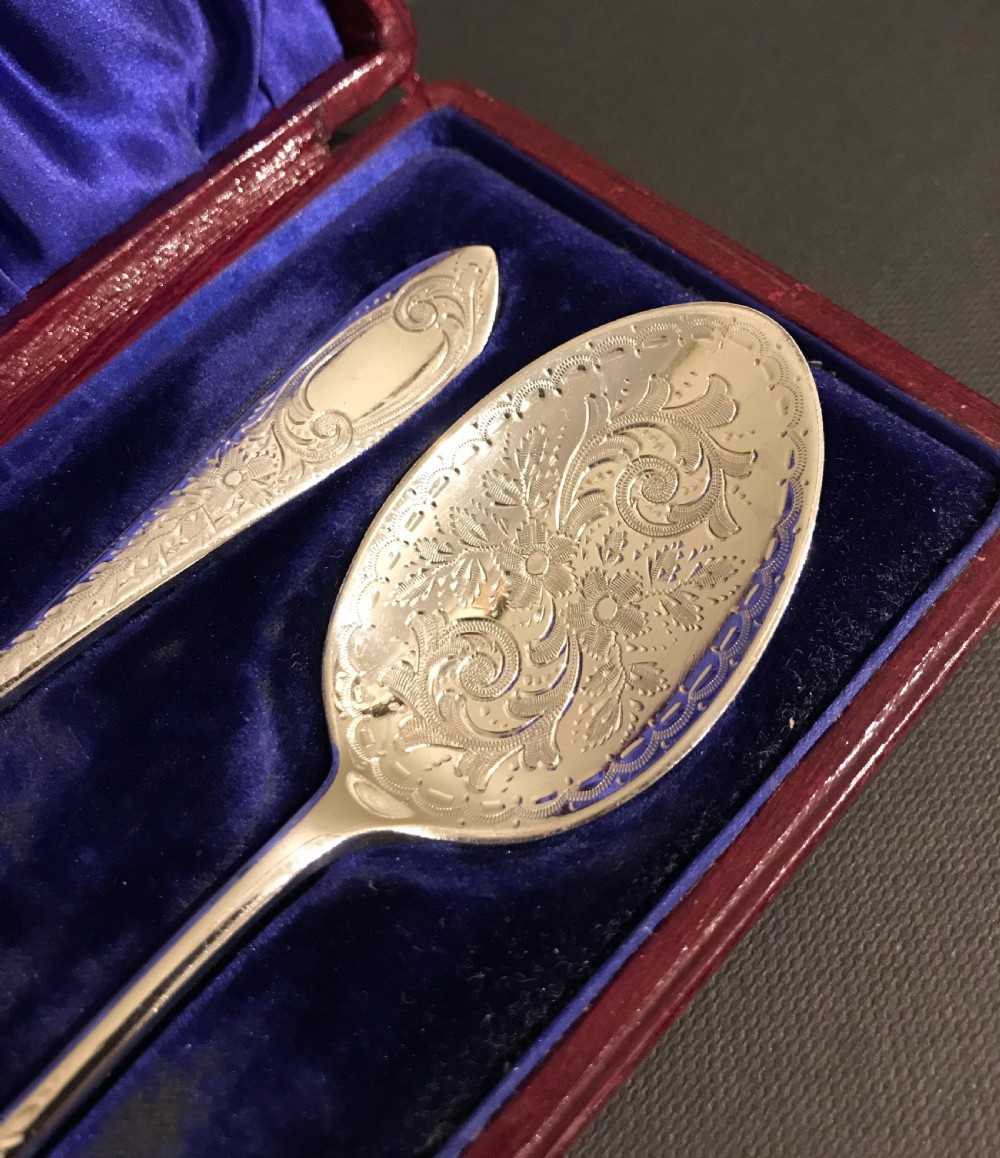 Super Pair of Edwardian Silver Spoons, 1908 View VII