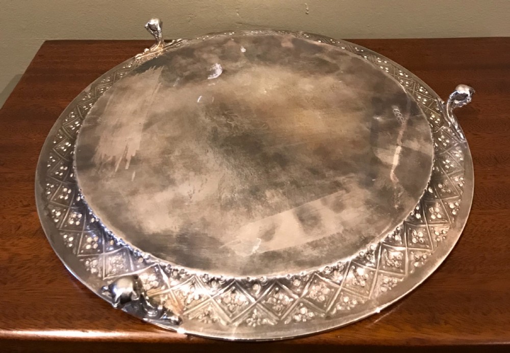 Large and Impressive Victorian Silver Tray View V