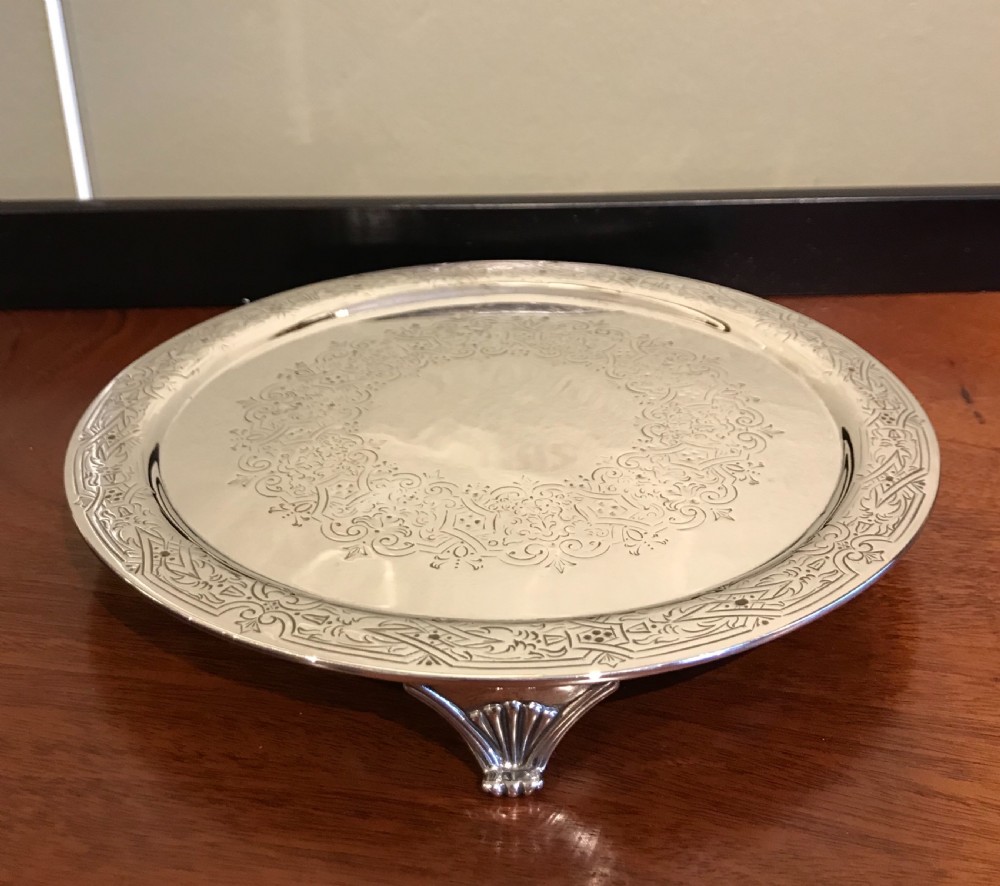 Stunning Victorian Silver Salver View II