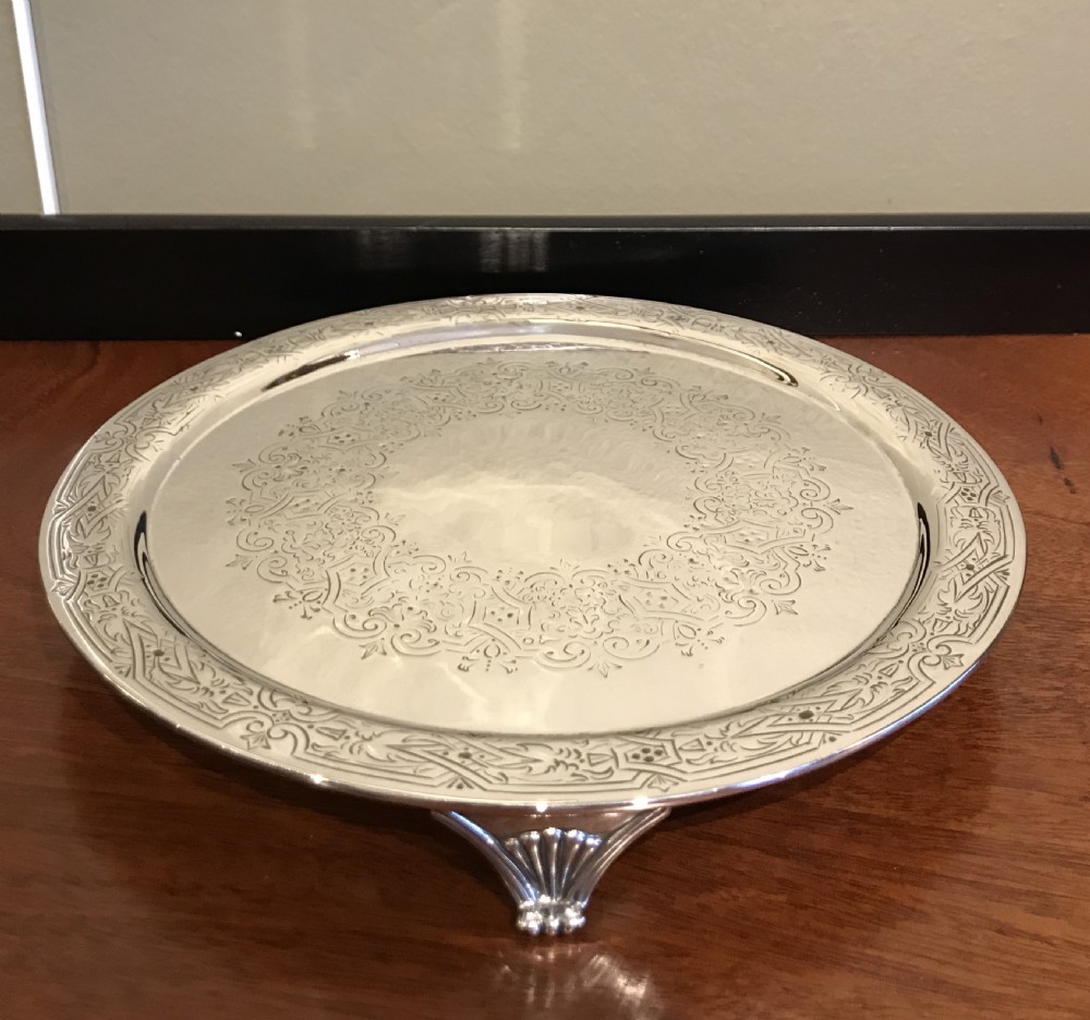 Stunning Victorian Silver Salver View III