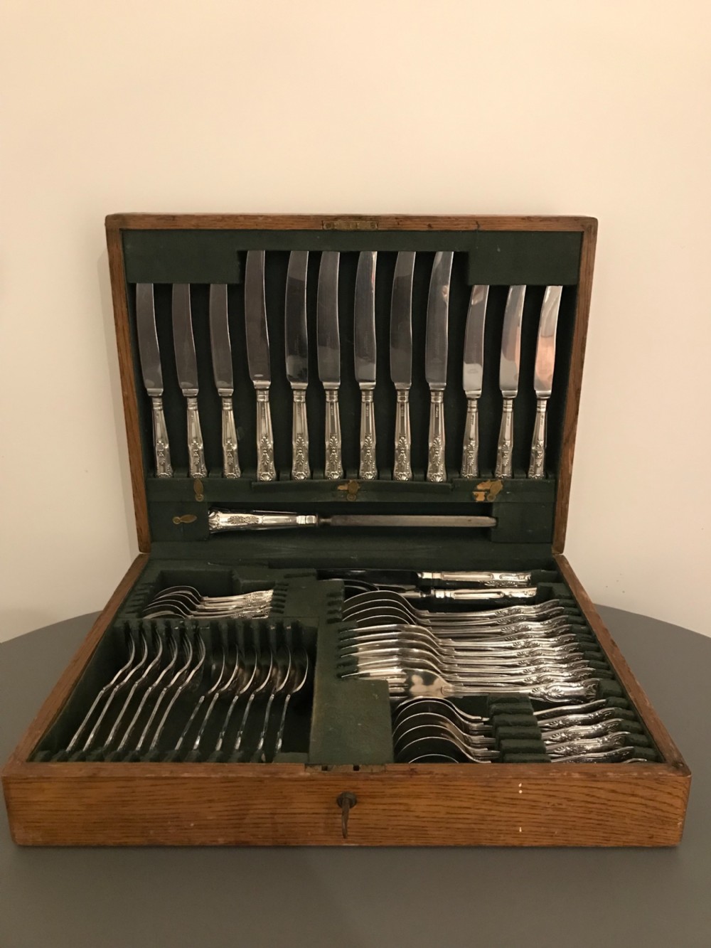 Solid Silver Canteen of Cutlery for Six, 2160 grams  View II