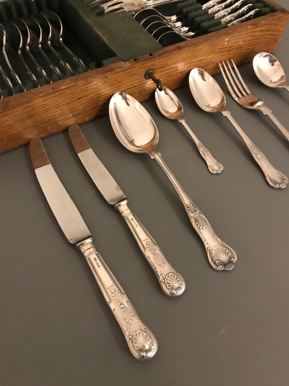 Solid Silver Canteen of Cutlery for Six, 2160 grams  View VI