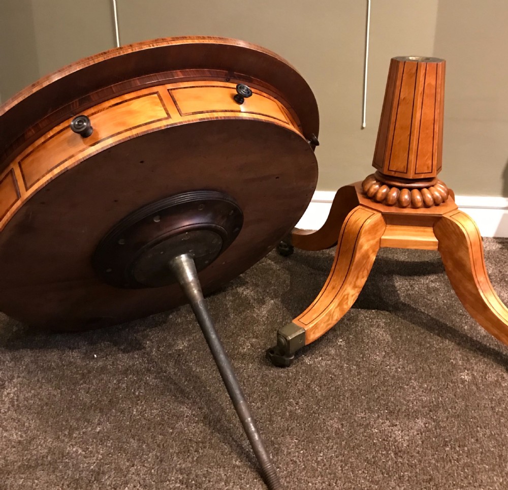 George IV satinwood drum table View VII