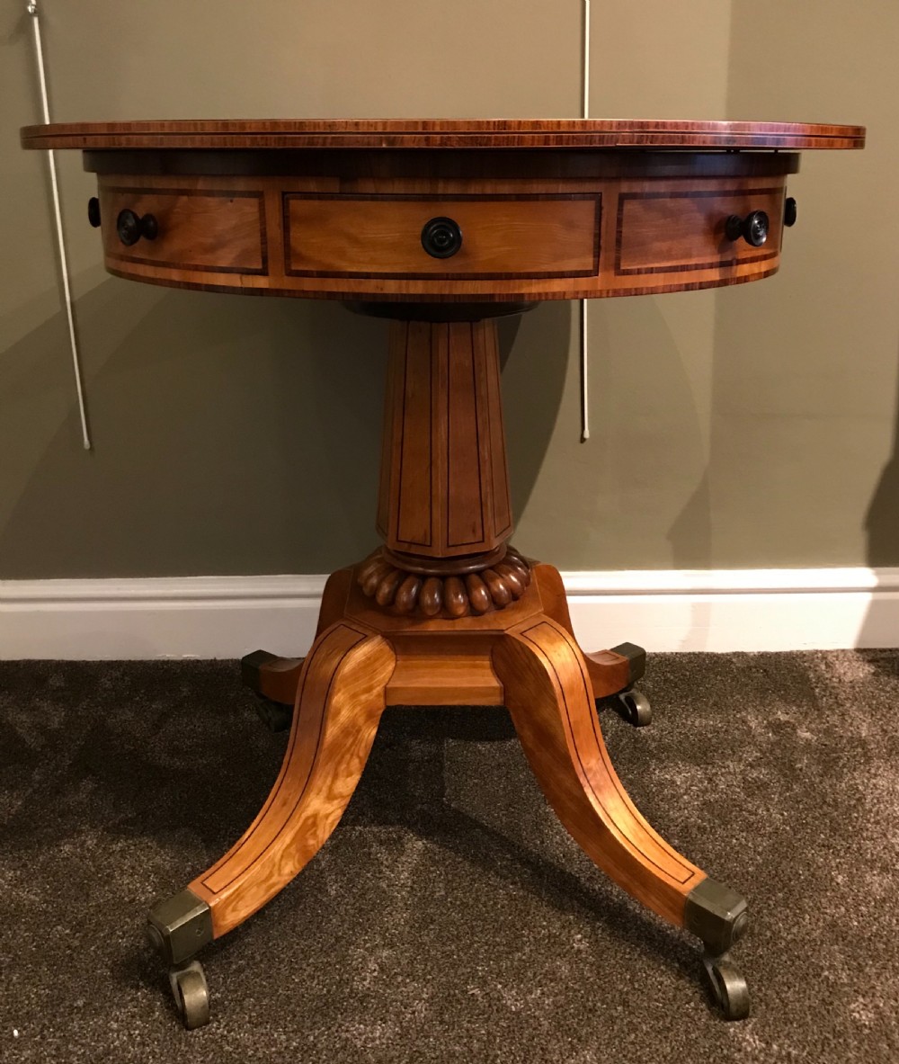 George IV satinwood drum table View VIII