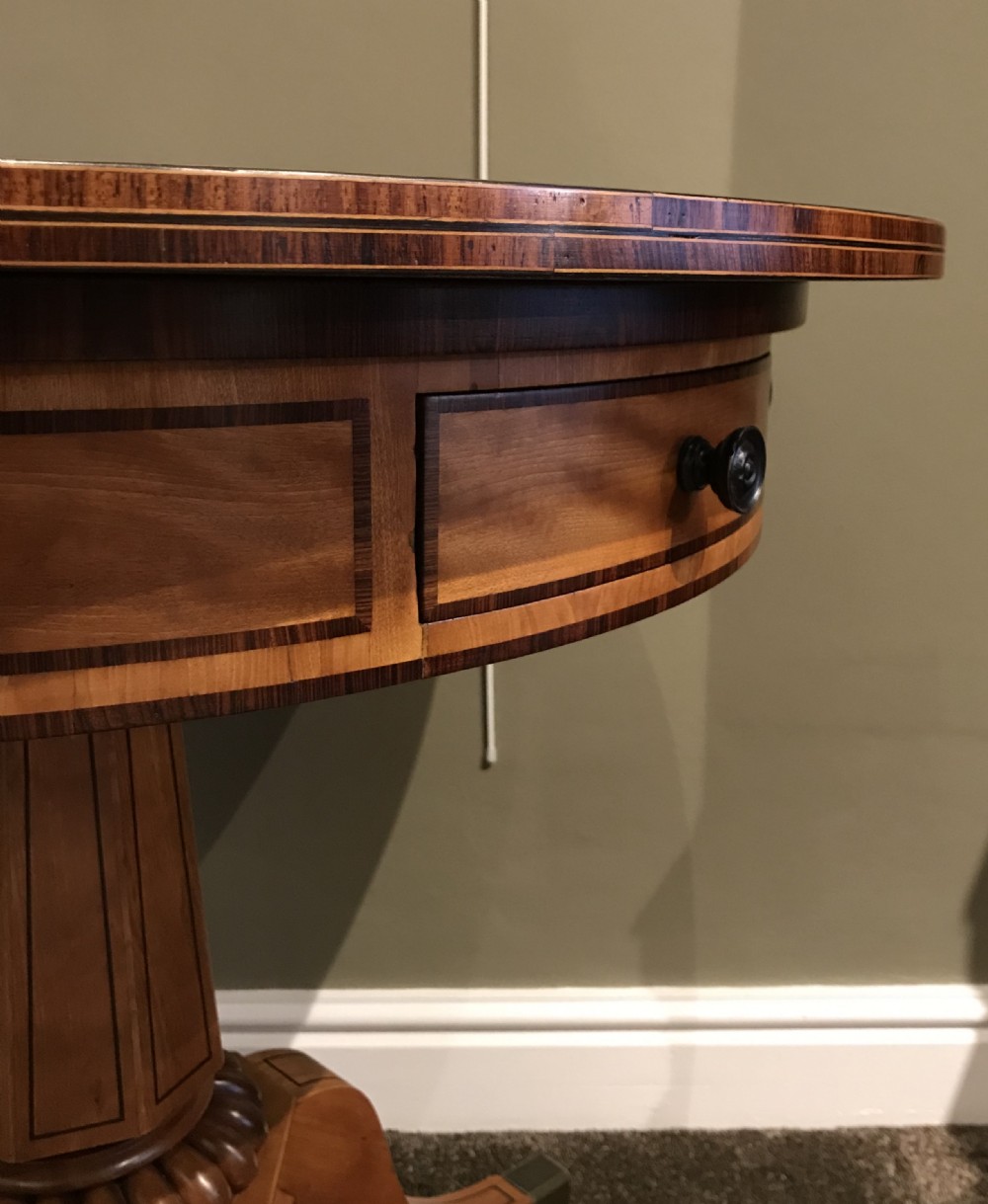 George IV satinwood drum table View IX