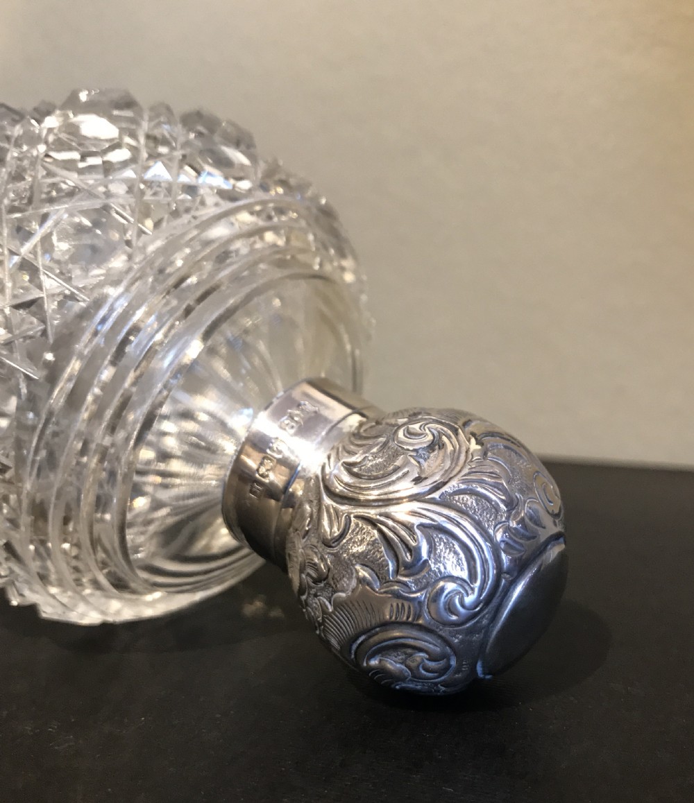 Edwardian Silver & Cut Glass Scent Bottle View III