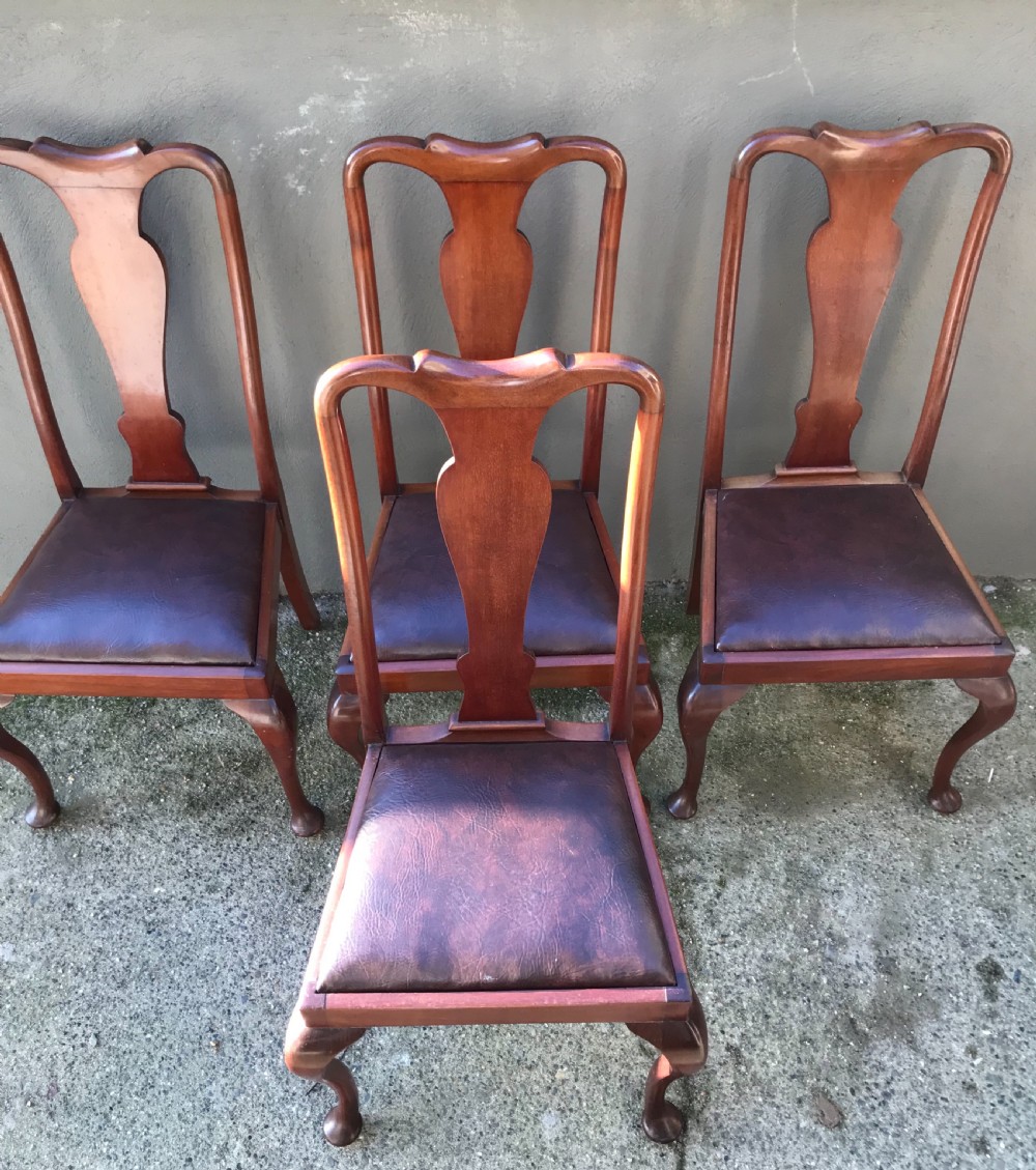 Set of Four Queen Anne Style Dining Chairs View V
