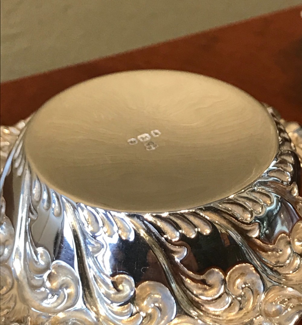 Pretty Pair of Edwardian Silver Bon Bon Dishes View IV