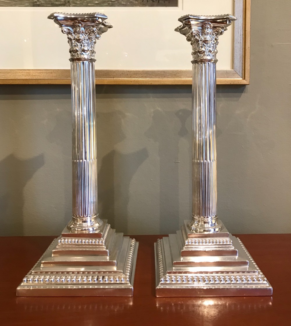 Good Pair of Victorian Silver Plated Candlesticks  View II