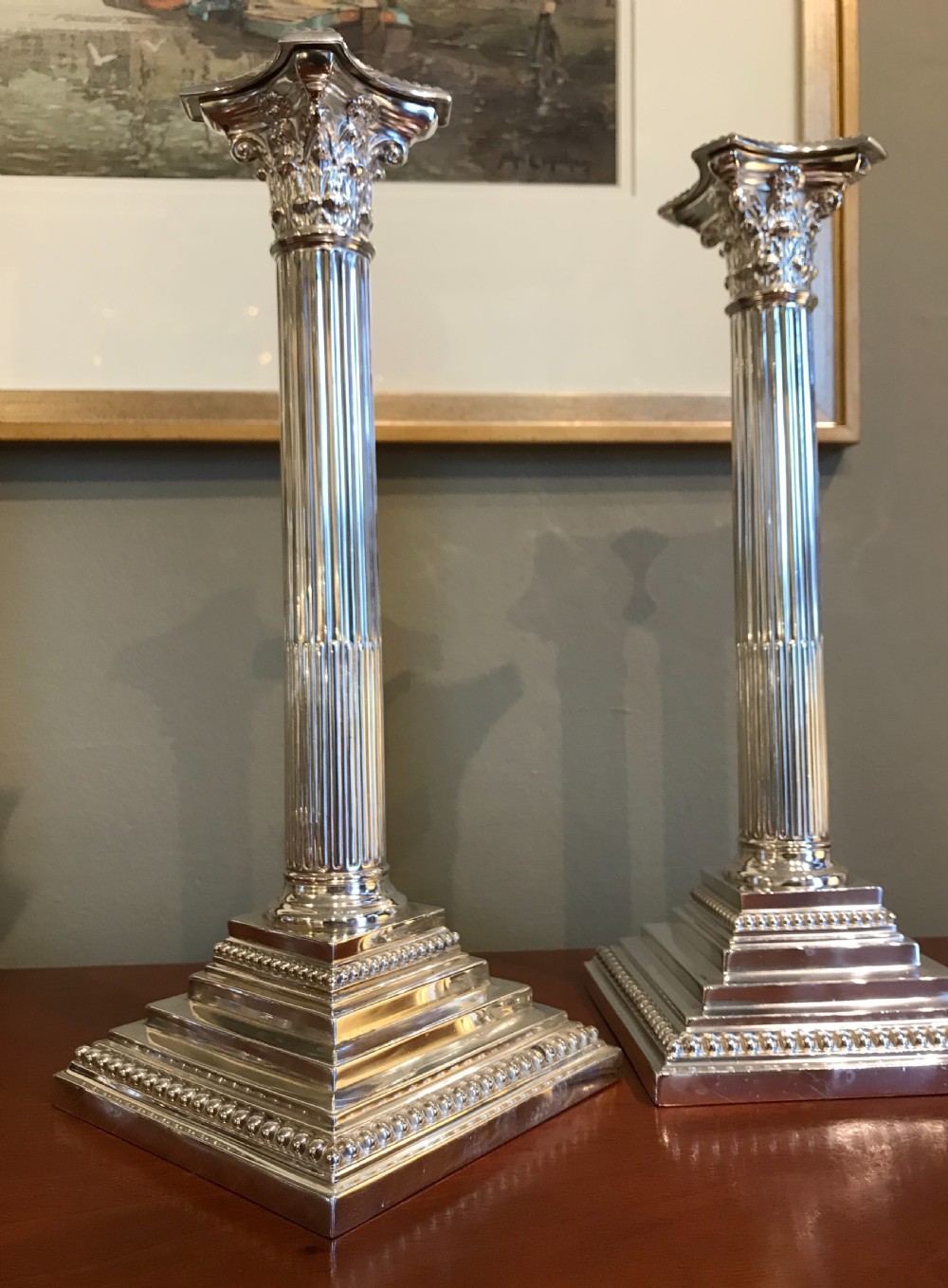 Good Pair of Victorian Silver Plated Candlesticks  View III