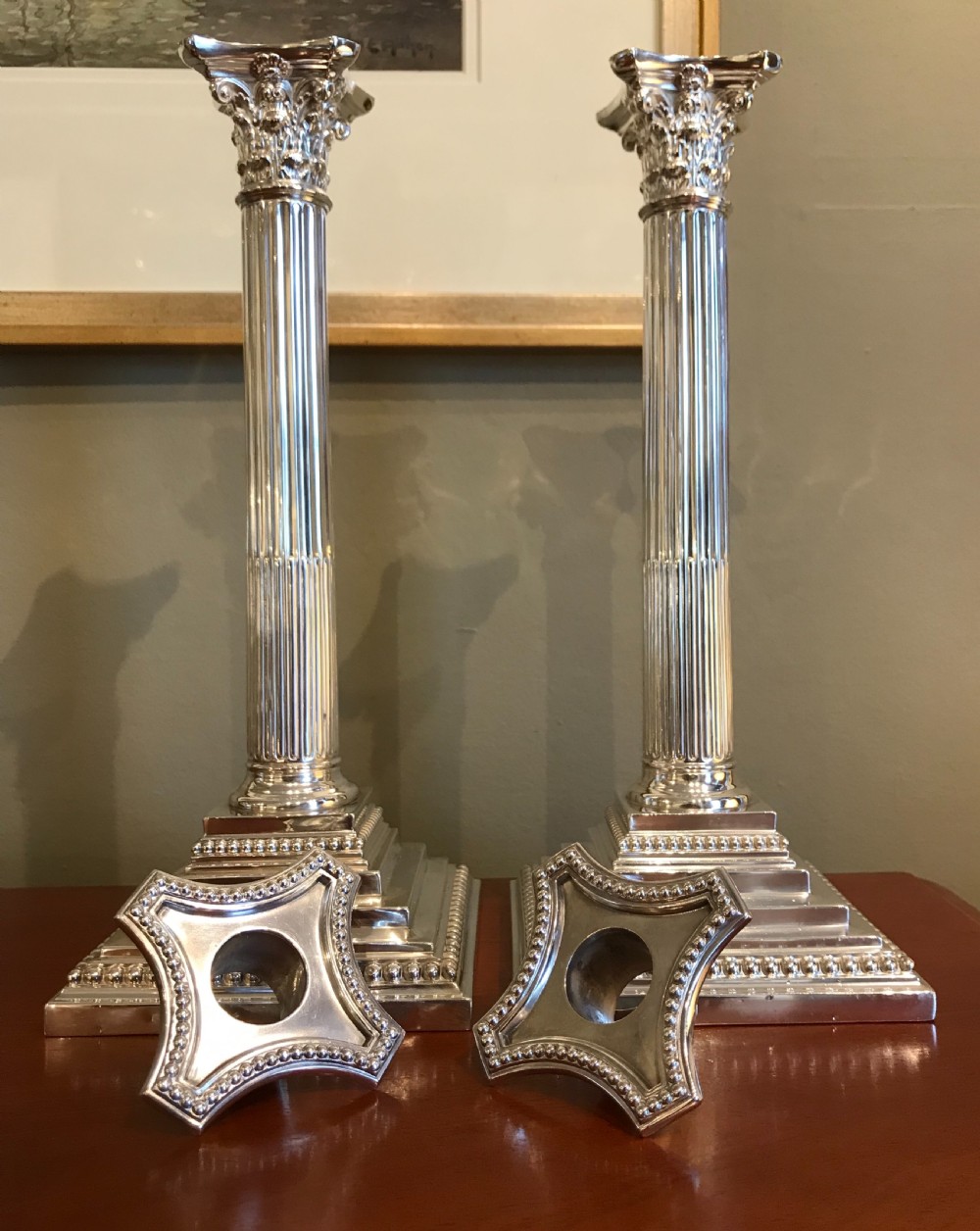 Good Pair of Victorian Silver Plated Candlesticks  View VI