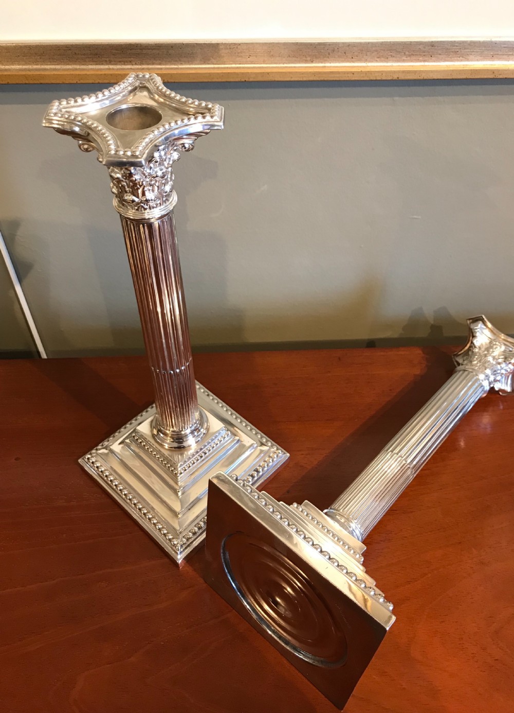 Good Pair of Victorian Silver Plated Candlesticks  View IX