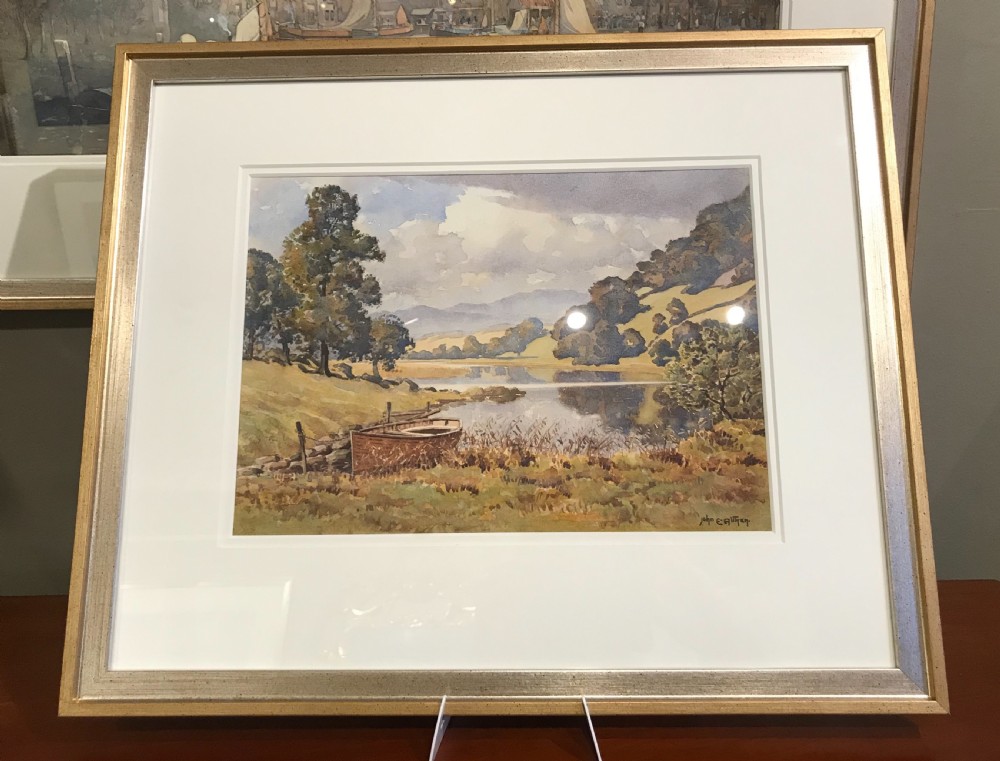 John Ernest Aitken Watercolour, Lake District, Cumbria View II