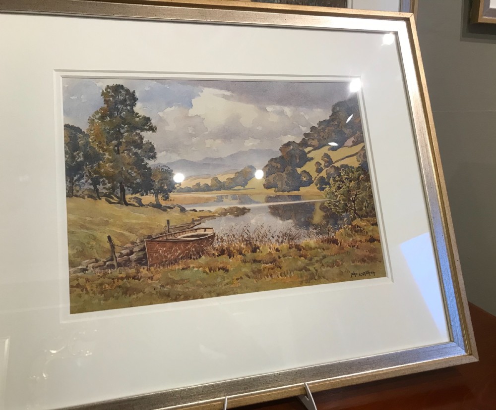 John Ernest Aitken Watercolour, Lake District, Cumbria View III