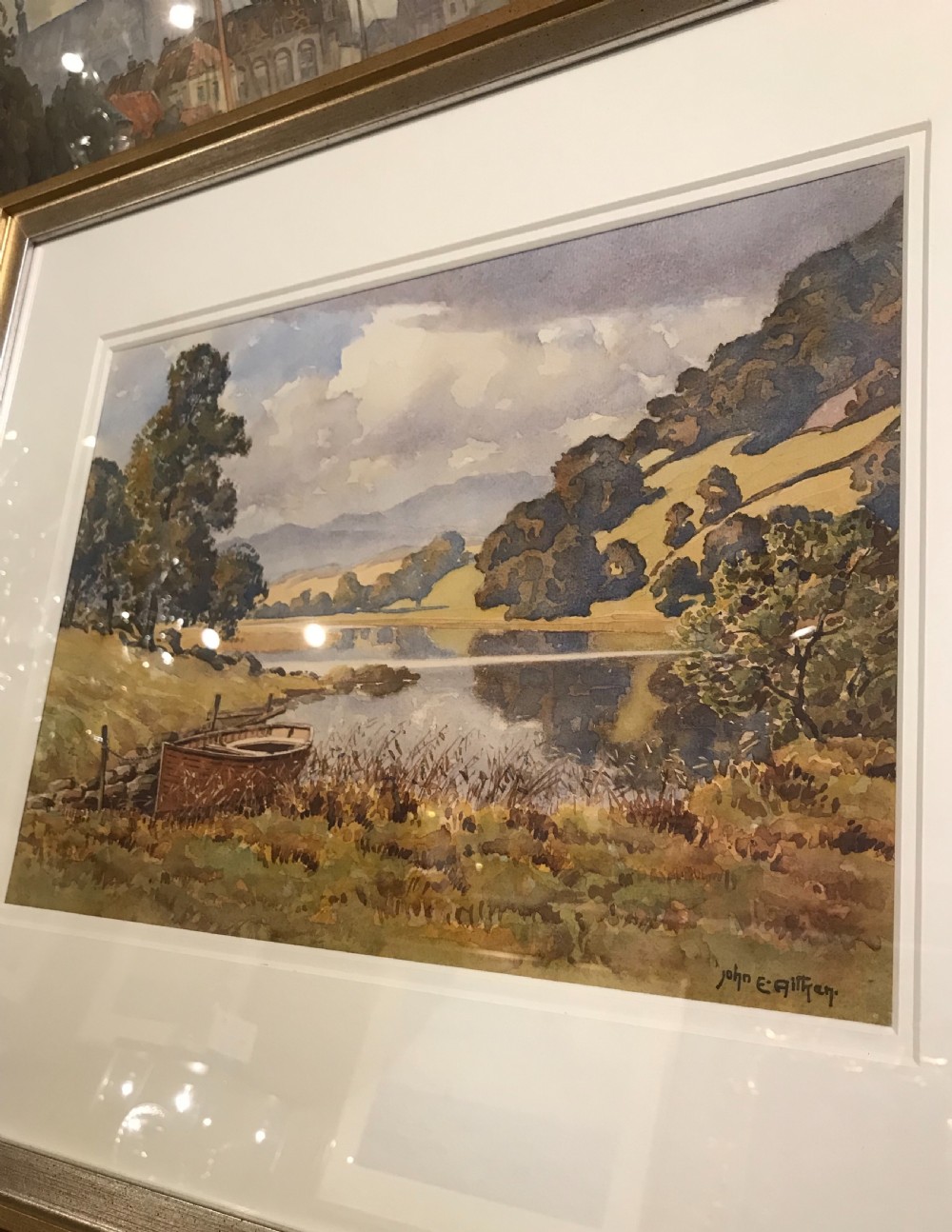 John Ernest Aitken Watercolour, Lake District, Cumbria View IV