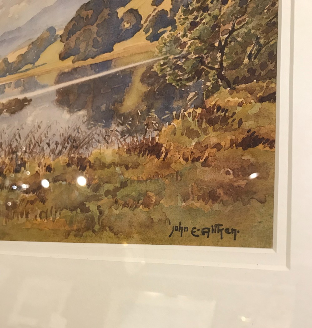 John Ernest Aitken Watercolour, Lake District, Cumbria View V