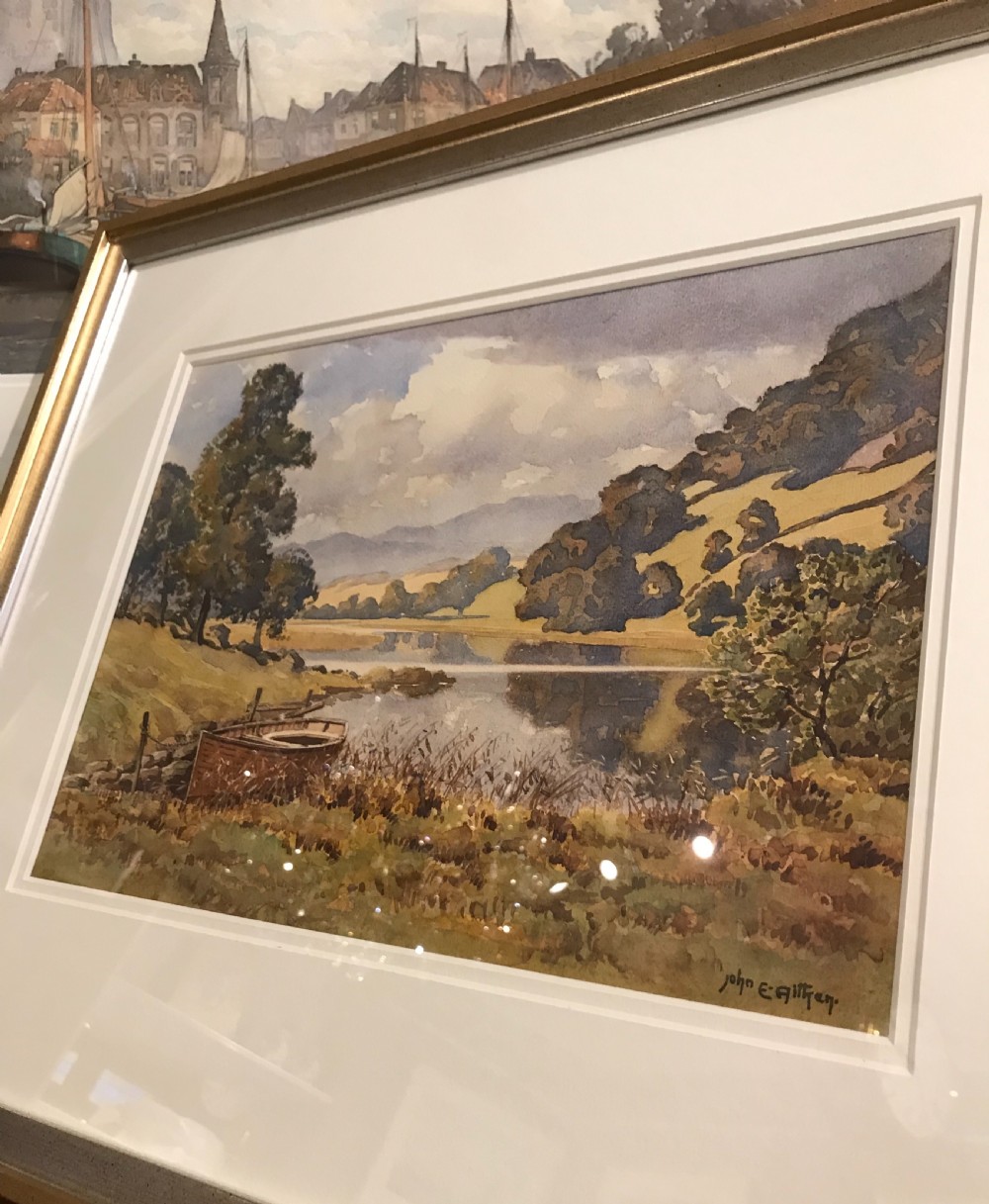 John Ernest Aitken Watercolour, Lake District, Cumbria View VI