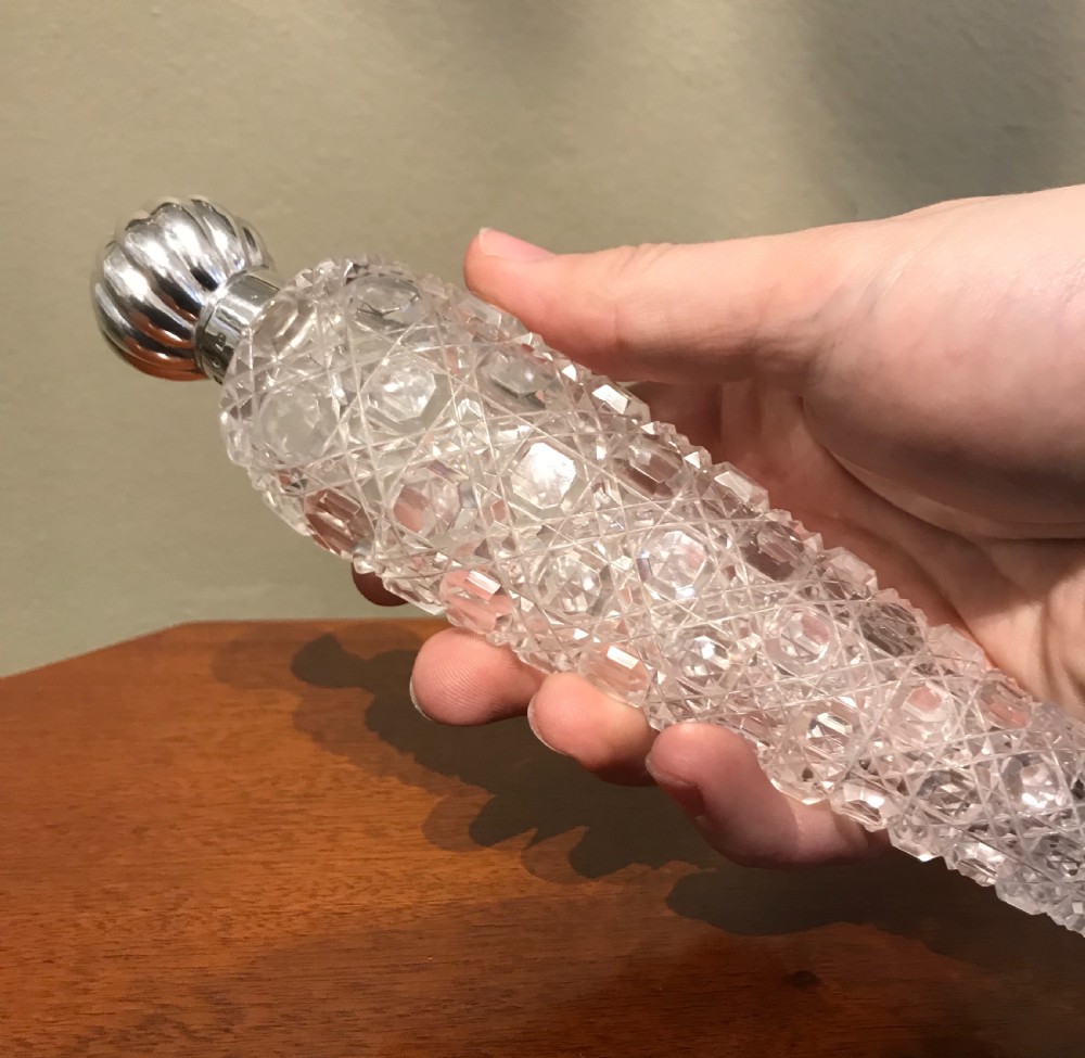 Stunning Victorian Silver & Cut Glass Scent Bottle, 1890 View IX