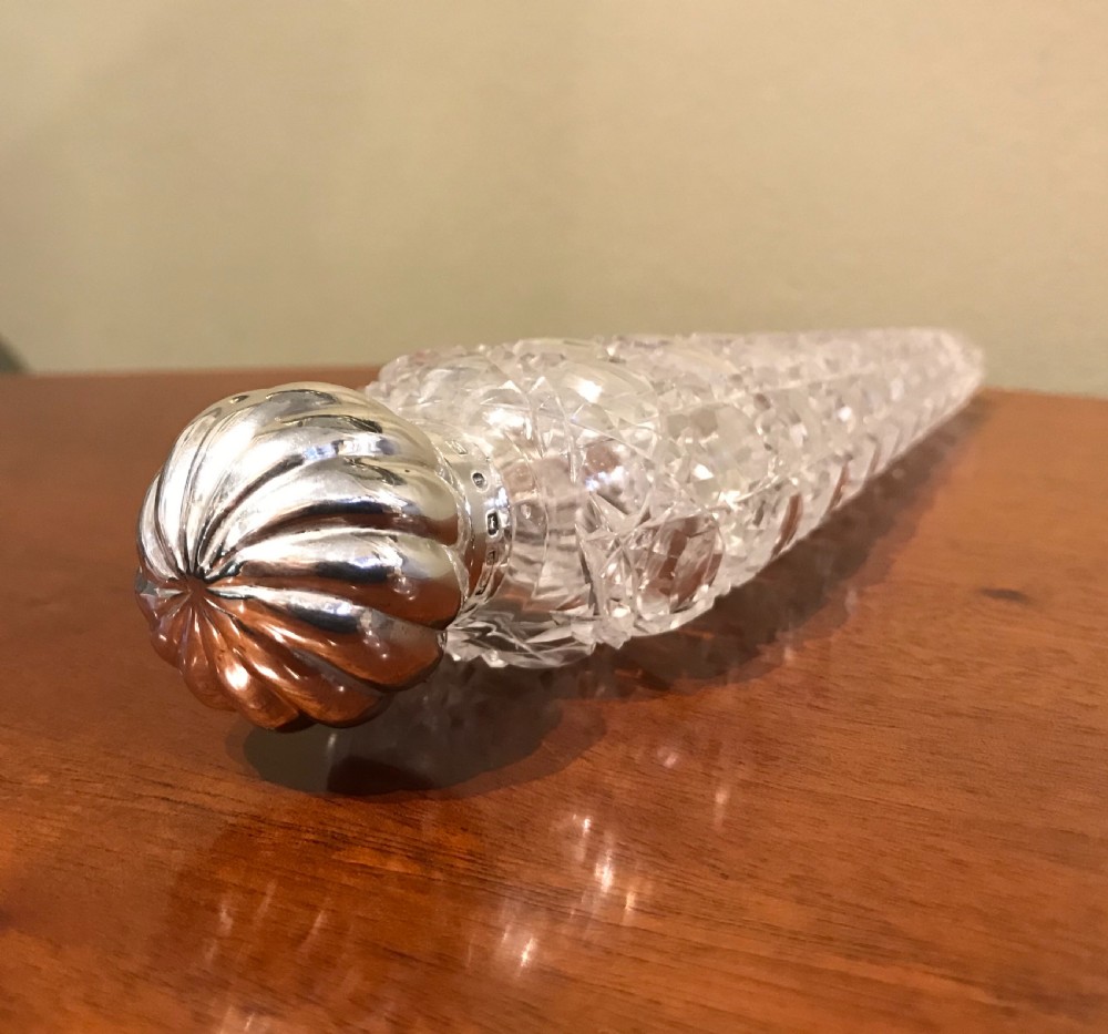 Stunning Victorian Silver & Cut Glass Scent Bottle, 1890 View X