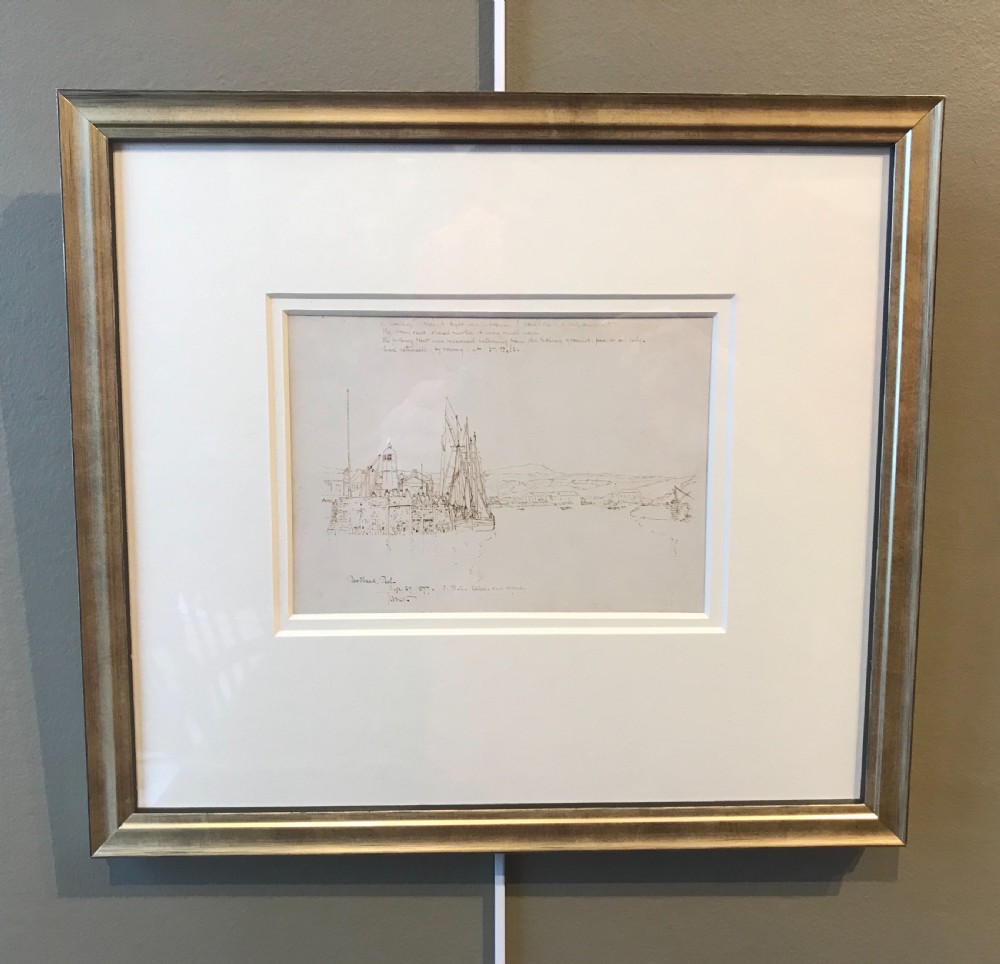 Very Rare John Miller Nicholson Pen & Ink Drawing Study, Isle of man 