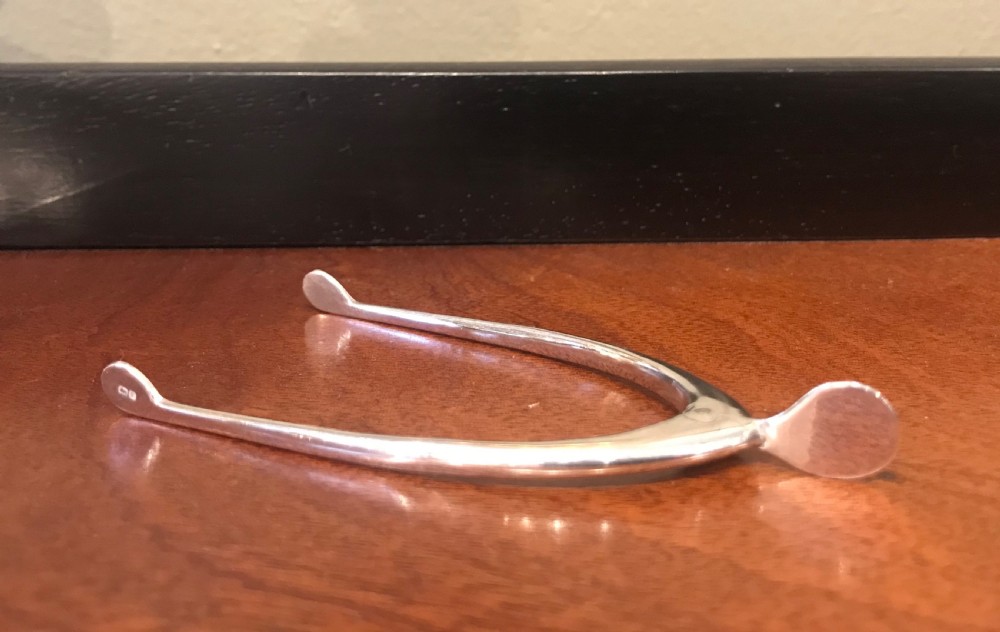 Pair of Wishbone Silver Sugar Tongs View III