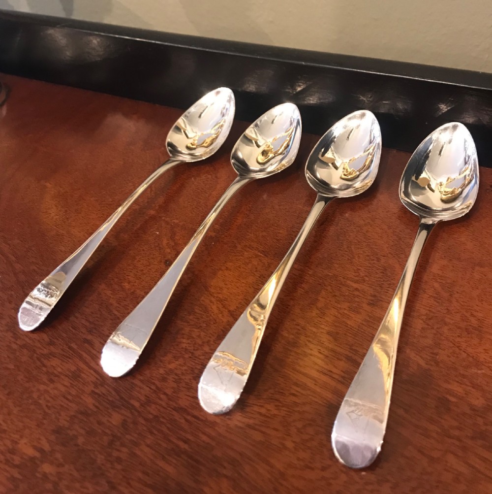 Set of Four George III Newcastle Silver Spoons View II