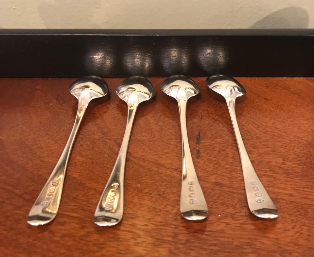 Set of Four George III Newcastle Silver Spoons View III