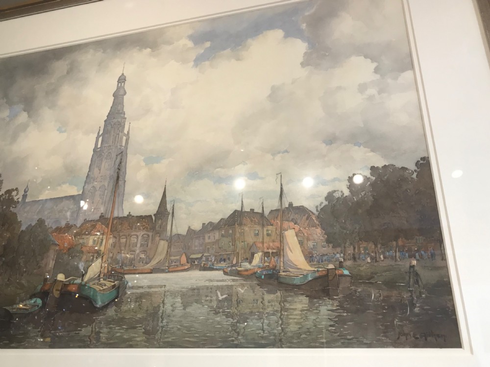 Large Watercolour of Breda, The Netherlands by John Ernest Aitken View VI