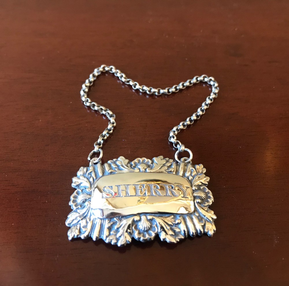 Delightful William IV Silver Sherry Label View IV