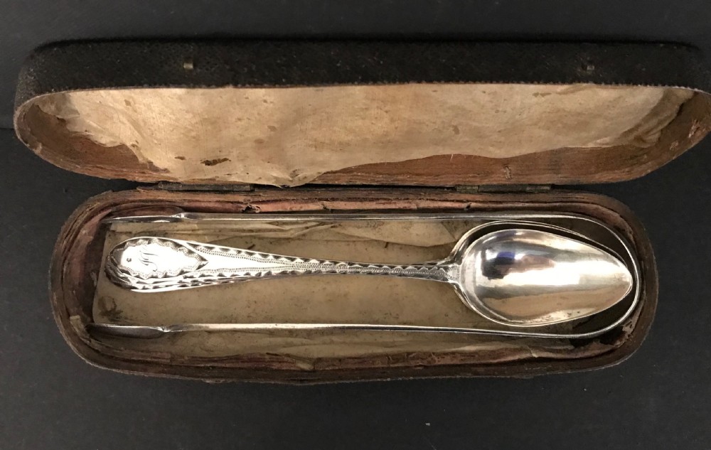 Rare Set of Georgian Silver Tongs & Spoons, Edinburgh, c1790 View VII