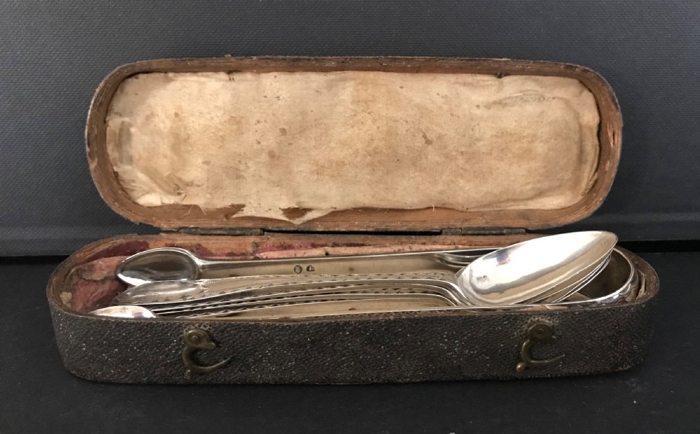 Rare Set of Georgian Silver Tongs & Spoons, Edinburgh, c1790 View VIII