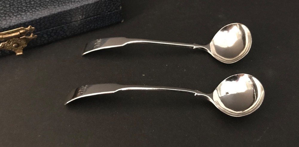 Pair George III Silver Salt Spoons, Birmingham   View VI