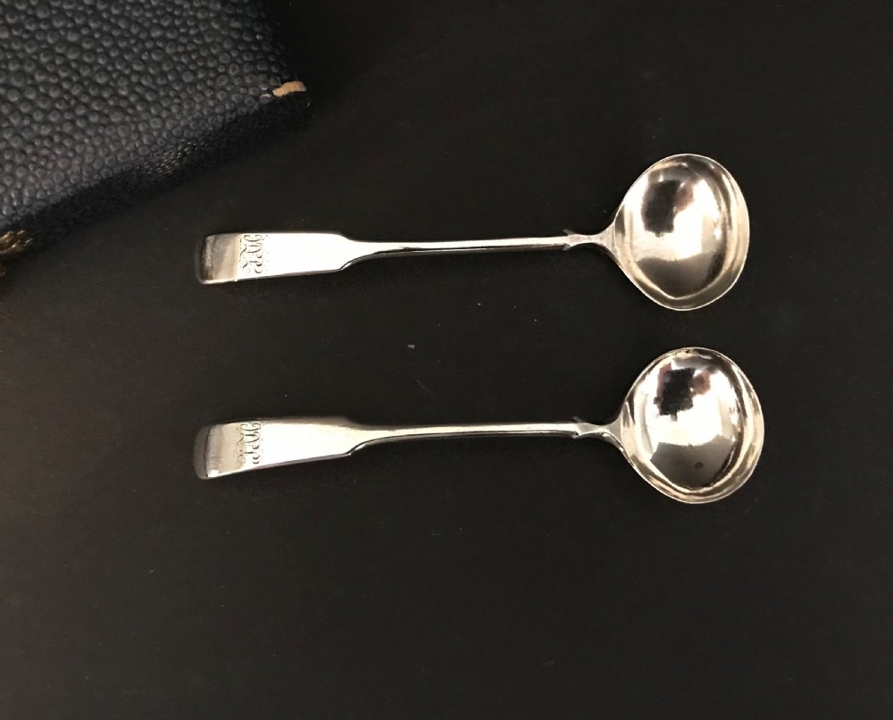 Pair George III Silver Salt Spoons, Birmingham   View VII