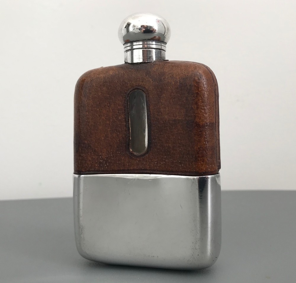 George V Silver Plate Hip Flask