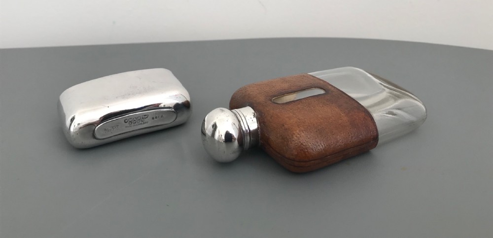 George V Silver Plate Hip Flask View V