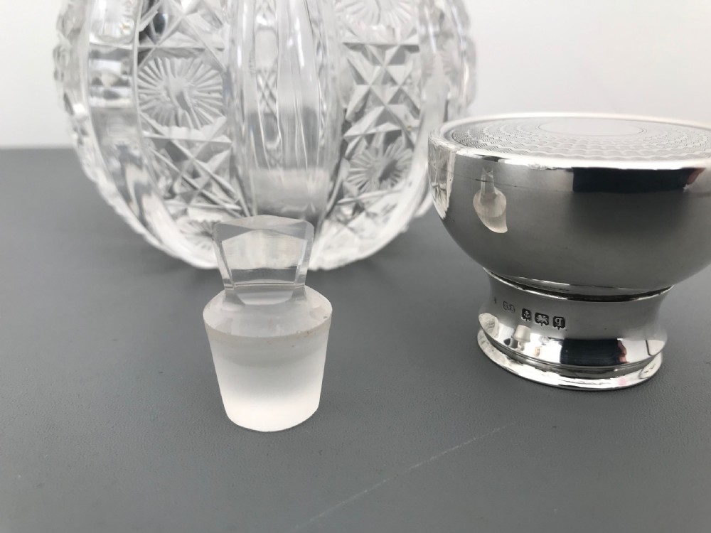 Large George V Silver and Cut Glass Perfume Bottle View III