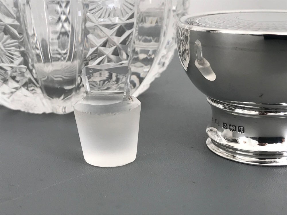 Large George V Silver and Cut Glass Perfume Bottle View VI