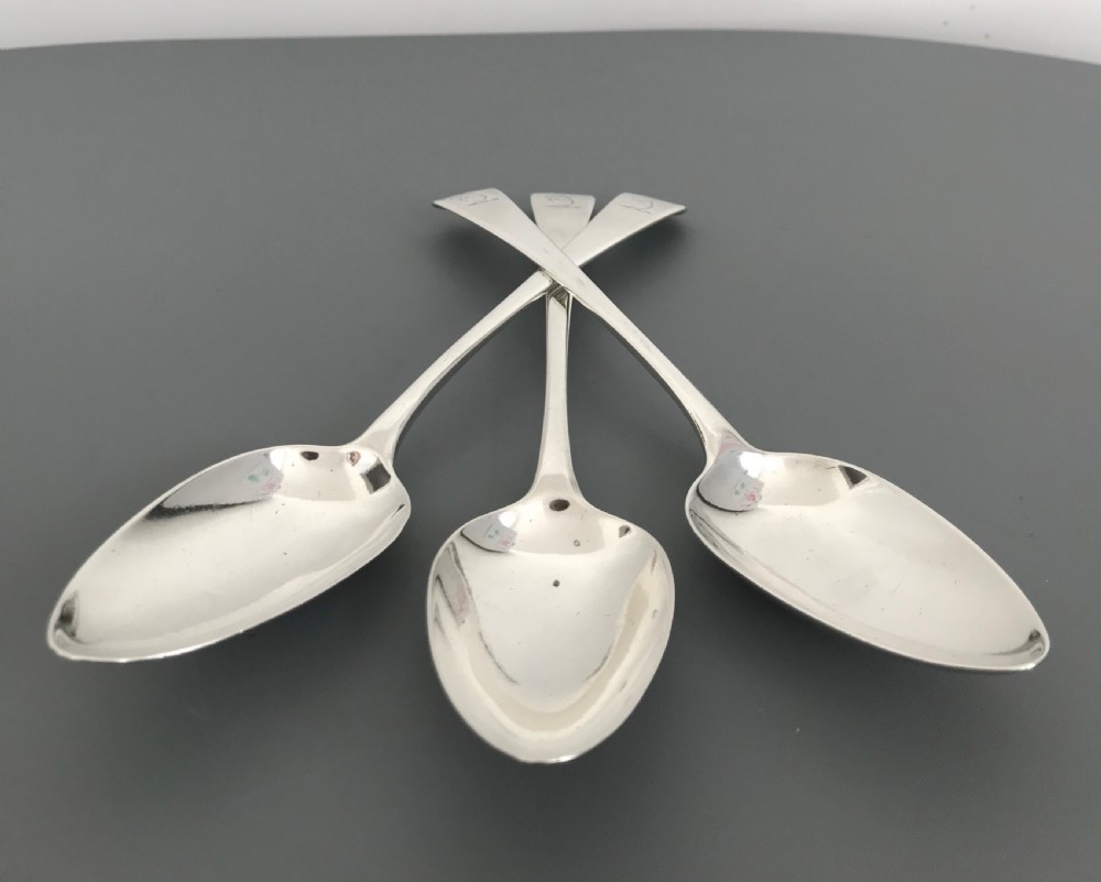 Three George III Silver Serving Spoons, 1797