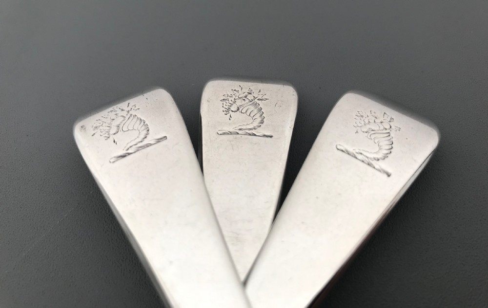 Three George III Silver Serving Spoons, 1797 View II