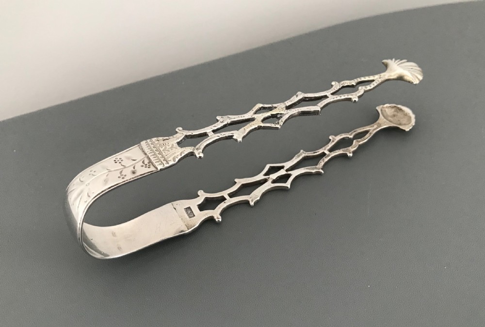 Three Georgian Cast Silver Sugar Tongs View IV