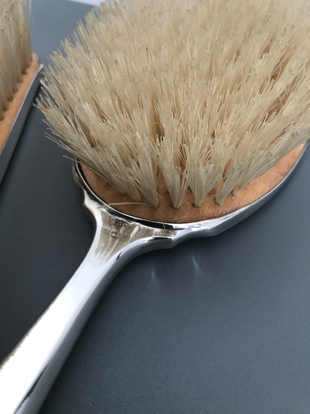 A good pair of George VI Silver and Enamel Brushes, 1937 View VIII